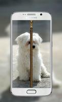 Dog Puppy Zipper Screen Lock ポスター