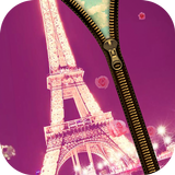 Paris Love Zipper Lock Screen icône