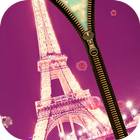 Paris Love Zipper Lock Screen icône