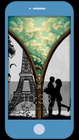 Paris Love Zipper Lock Screen 스크린샷 1