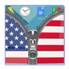Usa Flag Zipper Lock Screen icône