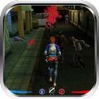 Zombie kill runner in road icon