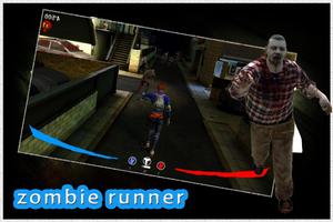 Zombie kill runner in road poster