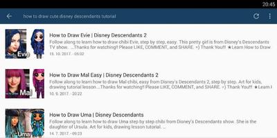 How to Draw Cute Disney Descendants Tutorial स्क्रीनशॉट 1