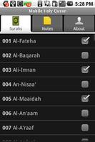 Mobile Holy Quran screenshot 1