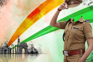 Poster Independence Day Woman Police Dress Photo Editor