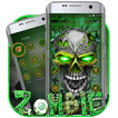 Thème de crâne de zombie vert