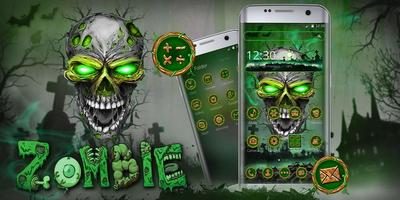 3 Schermata Tema del cranio zombi verde