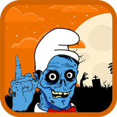 zombie smurf halloween city-icoon