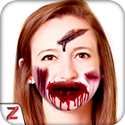 Zombie face mask booth icon