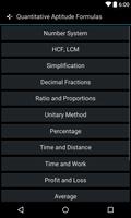 Quantitative Aptitude Formulas Plakat