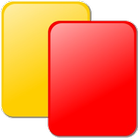 red yellow card icône