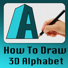 How to draw 3d Alphabet latters icono