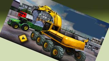 3D Construction Excavator Operator Affiche