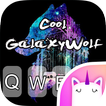 Chủ đề bàn phím Cool Galaxy Wolf Emoji