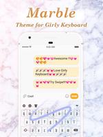 Cool Marble Keyboard Theme for Girls poster