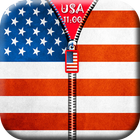 USA Flag screen Zipper lock icono