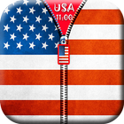 USA Flag screen Zipper lock icon