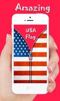 USA Flag screen Zipper lock Poster