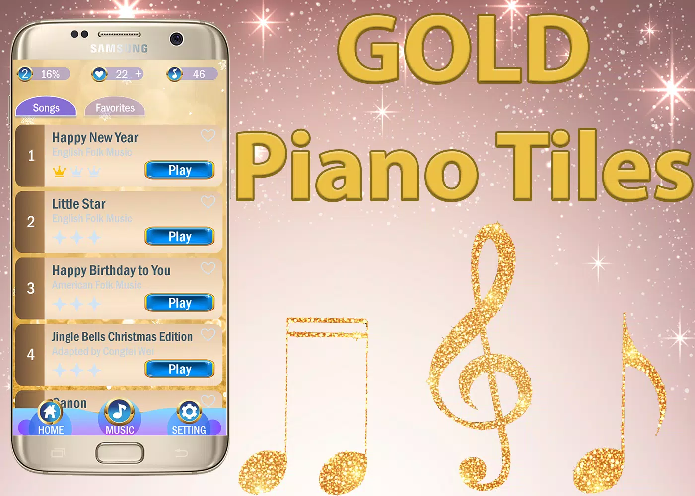 Gold Piano Tiles 2 APK for Android Download