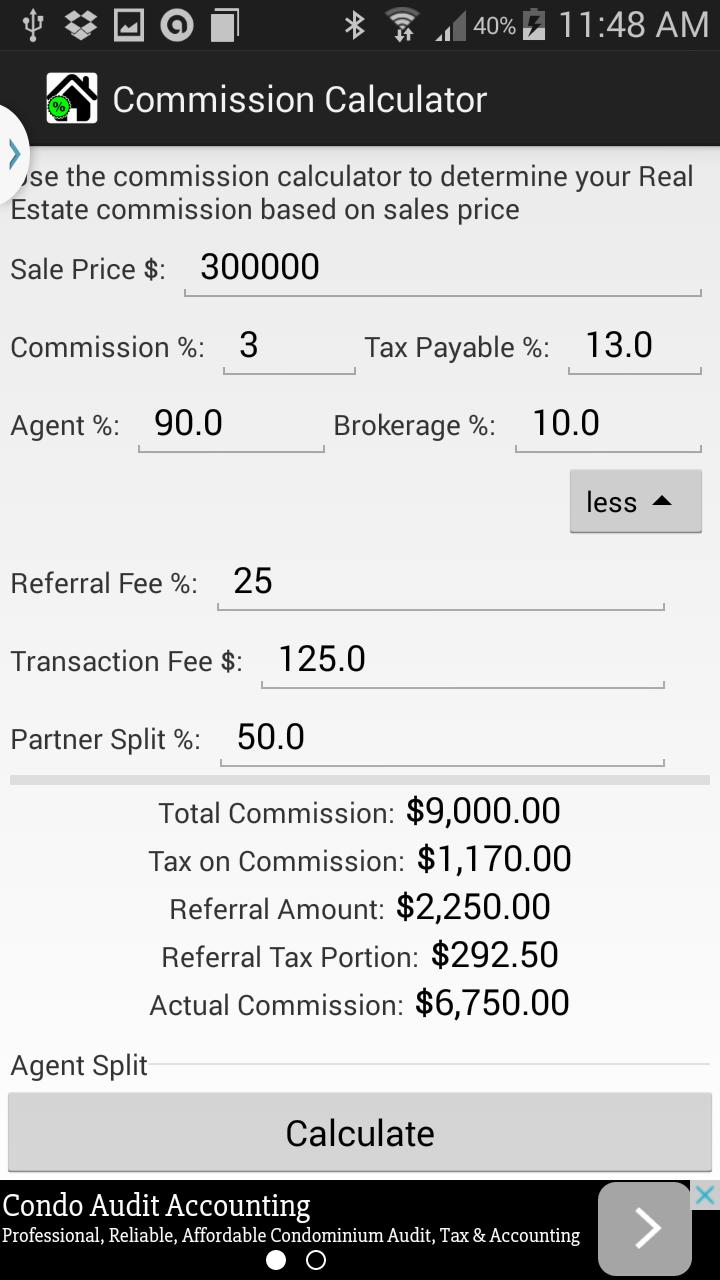 Real Estate Commission Calc For Android Apk Download