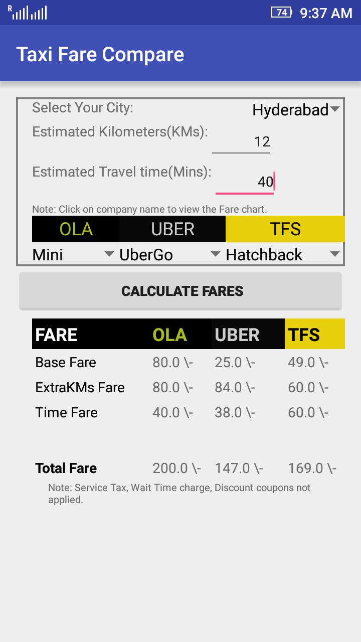Taxi Fare Calculator Compare APK for Android Download