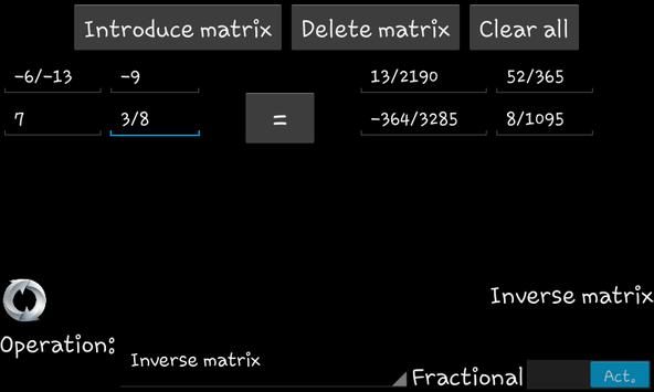 Matrix calculator screenshot 3