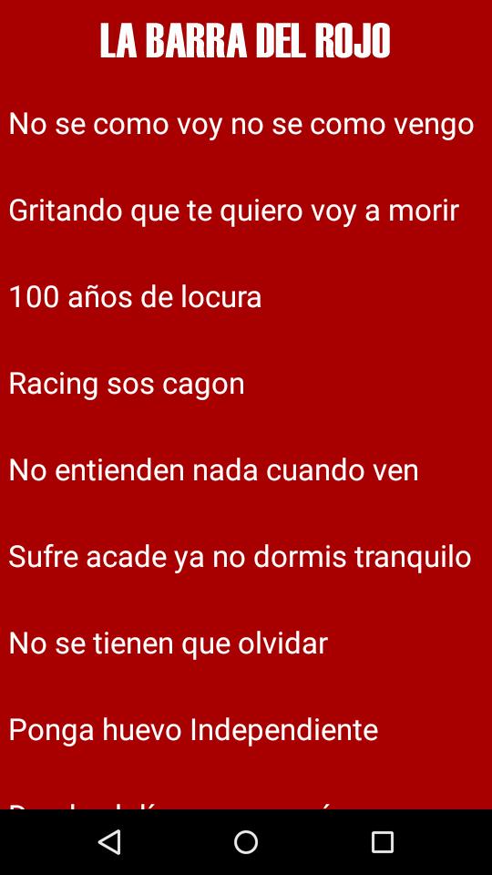 Canciones de independiente a racing