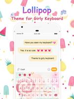 Pink Lollipop Candy Keyboard Theme for Girls पोस्टर