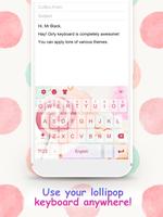 Pink Lollipop Candy Keyboard Theme for Girls स्क्रीनशॉट 1