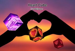 3D Heart cube live wallpaper Affiche