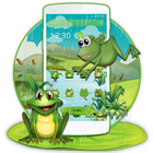 Kreskówka zielona żaba ikona
