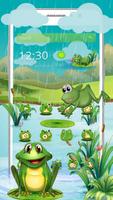 Cartoon Green Frog poster