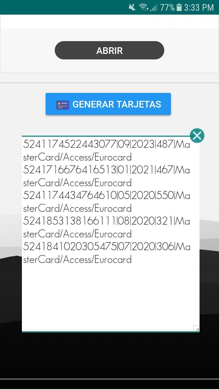 Generador de Tarjetas de Credito - CCGEN تصوير الشاشة 4