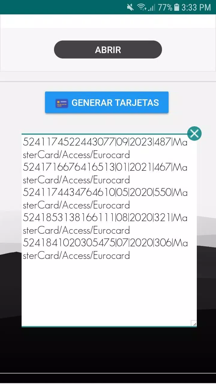 Download do APK de Generador de Tarjetas de Credito - CCGEN para Android