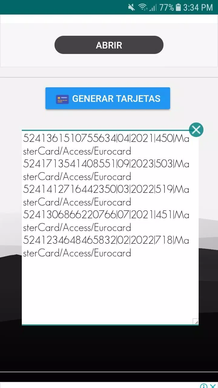 Android İndirme için Generador de Tarjetas de Credito - CCGEN APK
