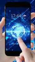 Blue tech science style theme постер