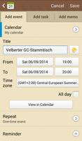 1 Schermata c:geo - calendar plugin