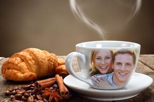 Tasse de café cadres photo Affiche