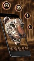 Poster 3D Neon Cheetah Theme