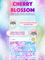 Cherry Blossom Keyboard Theme for Girls پوسٹر