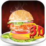 Tema 3D Burger Frango Frito ícone