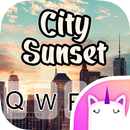 Thème de clavier City Emoji Sunset APK