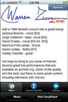 Warren Zevon Live screenshot 1