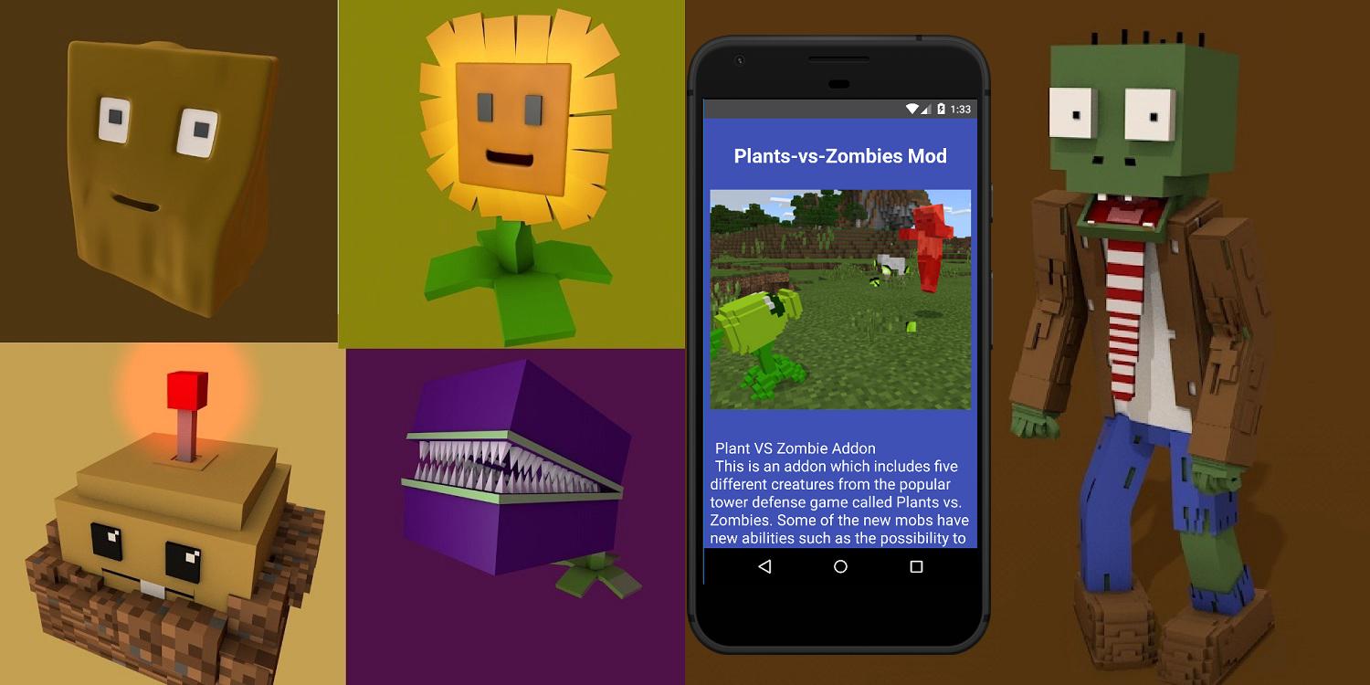 Plants-Vs-Zombies Mod For Minecraft Pe For Android - Apk Download