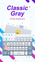 Classic Gray Theme&Emoji Keyboard captura de pantalla 1