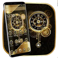 Uhr Luxus Goldthema APK Herunterladen