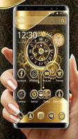 Clock Luxury Gold Theme الملصق