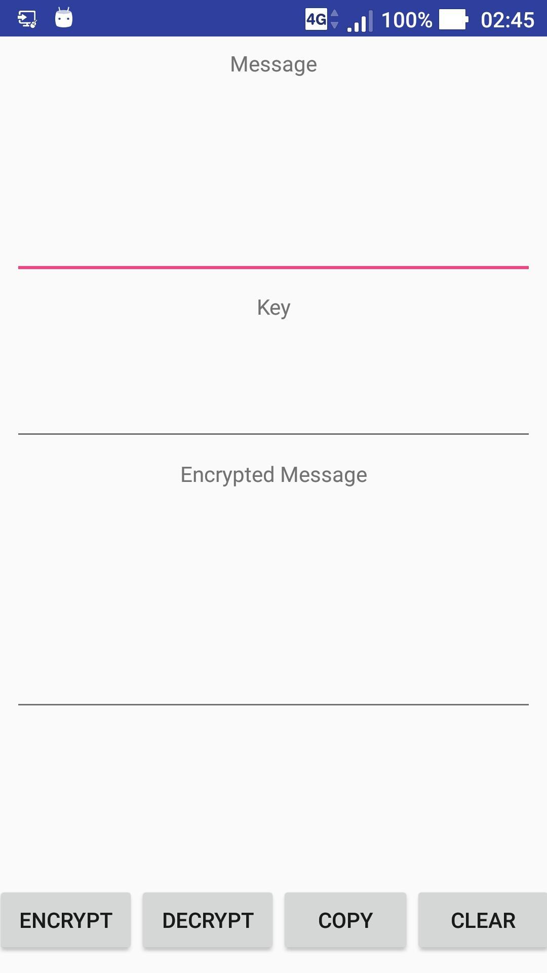 Encrypt message. Encrypted message.