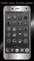 Black Silver Theme - Icon Pack capture d'écran 2